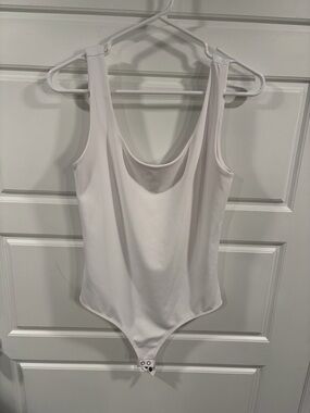 Express Soft White Scoop Neck Bodysuit